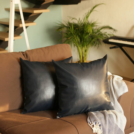 Bohemian Vegan Faux Leather Throw Pillow