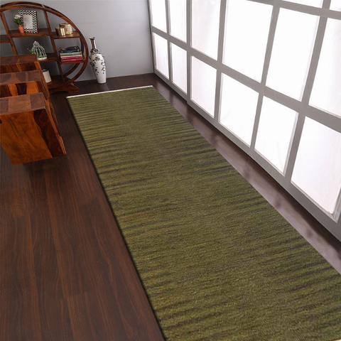Rugsotic Carpets Hand Woven Flat Weave Kilim Wool Runner Area Rug Solid