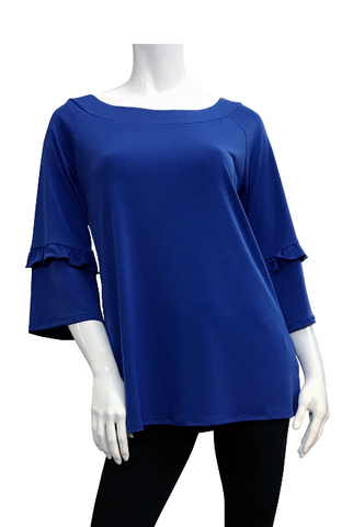 Ruffle 3/4 Sleeve Tunic Top