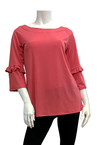 Ruffle 3/4 Sleeve Tunic Top