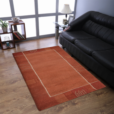 Rugsotic Carpets Hand Knotted Tibbati Wool Area Rug Contemporary