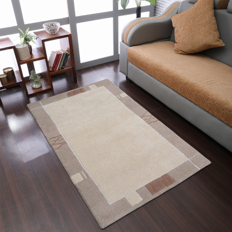 Rugsotic Carpets Hand Knotted Tibbati Wool Area Rug Contemporary