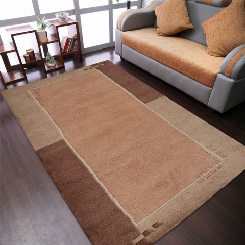 Rugsotic Carpets Hand Knotted Tibbati Wool Area Rug Contemporary