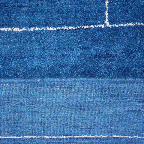 Rugsotic Carpets Hand Knotted Loom Silk Mix Area Rug Geometric