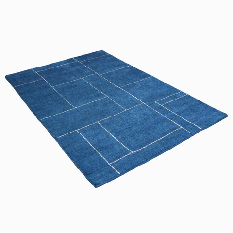 Rugsotic Carpets Hand Knotted Loom Silk Mix Area Rug Geometric