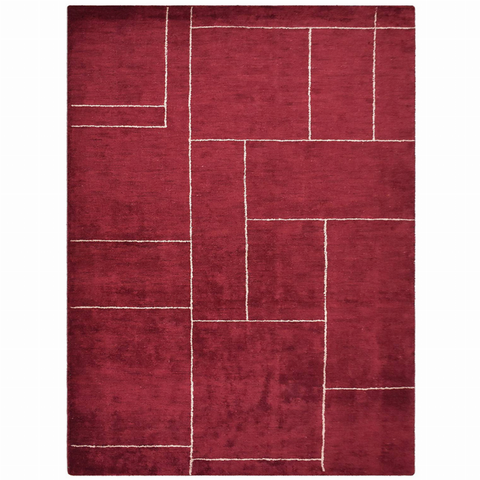 Rugsotic Carpets Hand Knotted Loom Silk Mix Area Rug Geometric