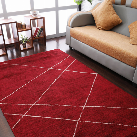 Rugsotic Carpets Hand Knotted Loom Silk Mix Area Rug Geometric