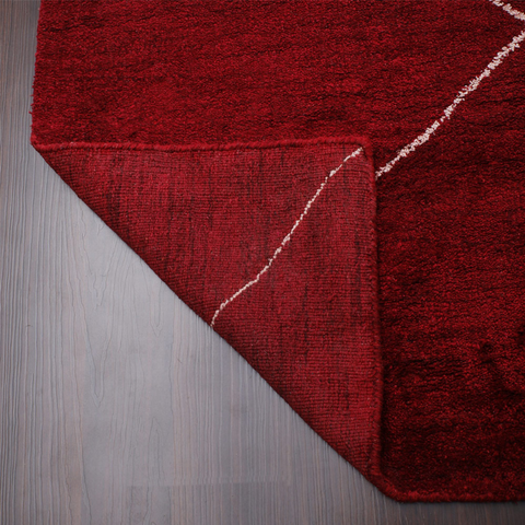Rugsotic Carpets Hand Knotted Loom Silk Mix Area Rug Geometric