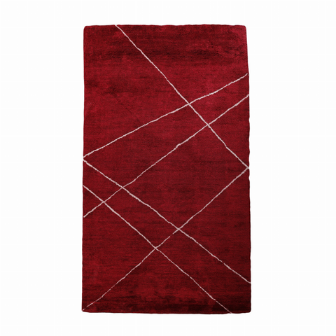 Rugsotic Carpets Hand Knotted Loom Silk Mix Area Rug Geometric