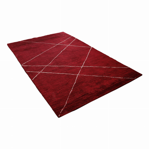 Rugsotic Carpets Hand Knotted Loom Silk Mix Area Rug Geometric