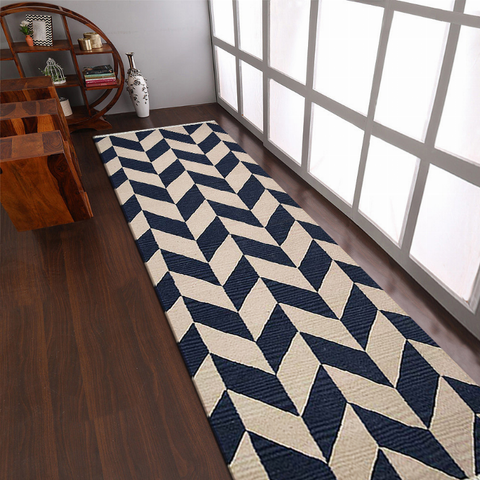 Rugsotic Carpets Hand Woven Flat Weave Kilim Wool Runner Area Rug Contemporary