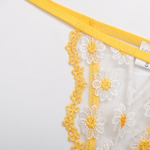 La Belle Fantastique Daisy Embroidery Sexy Lingerie (2 Piece Set)