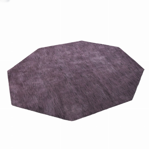 Rugsotic Carpets Hand Knotted Loom Wool Octagon Area Rug Solid