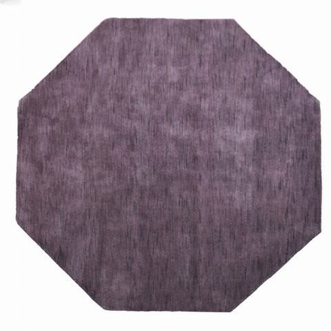 Rugsotic Carpets Hand Knotted Loom Wool Octagon Area Rug Solid
