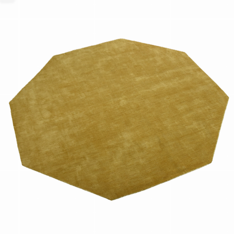 Rugsotic Carpets Hand Knotted Loom Wool Octagon Area Rug Solid