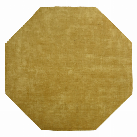 Rugsotic Carpets Hand Knotted Loom Wool Octagon Area Rug Solid
