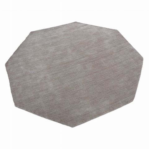 Rugsotic Carpets Hand Knotted Loom Wool Octagon Area Rug Solid