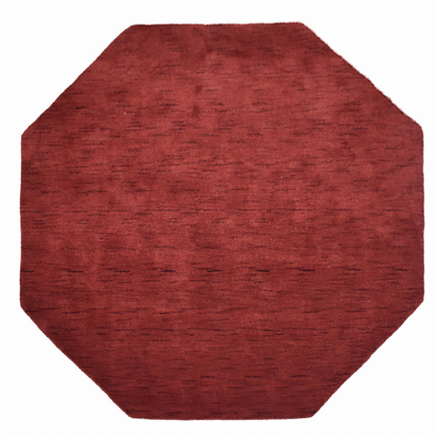 Rugsotic Carpets Hand Knotted Loom Wool Octagon Area Rug Solid