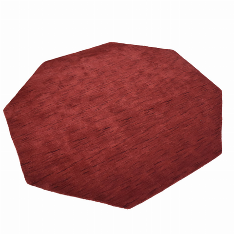 Rugsotic Carpets Hand Knotted Loom Wool Octagon Area Rug Solid
