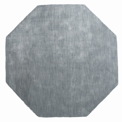 Rugsotic Carpets Hand Knotted Loom Wool Octagon Area Rug Solid