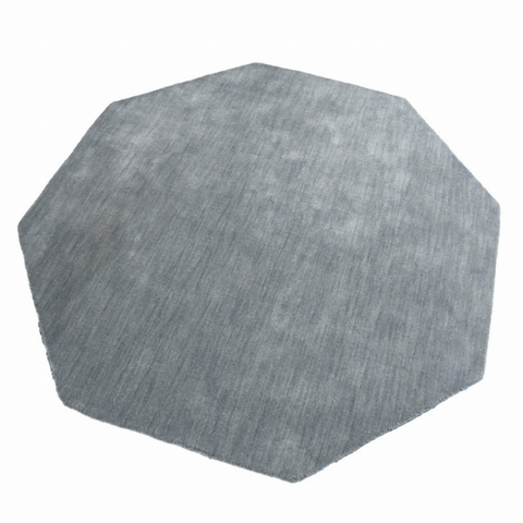 Rugsotic Carpets Hand Knotted Loom Wool Octagon Area Rug Solid