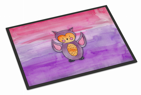 Owl Art Watercolor Indoor or Outdoor Mat