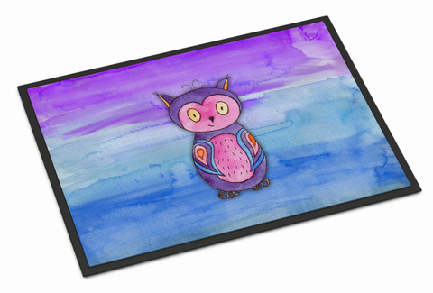 Owl Art Watercolor Indoor or Outdoor Mat