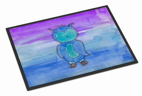 Owl Art Watercolor Indoor or Outdoor Mat