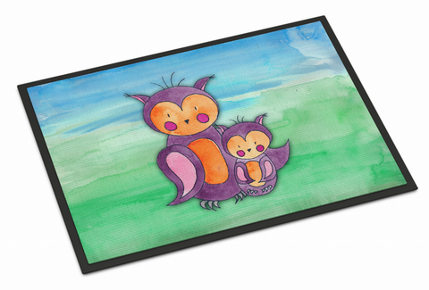 Owl Art Watercolor Indoor or Outdoor Mat