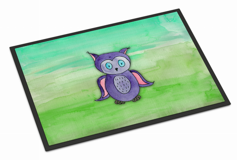 Owl Art Watercolor Indoor or Outdoor Mat