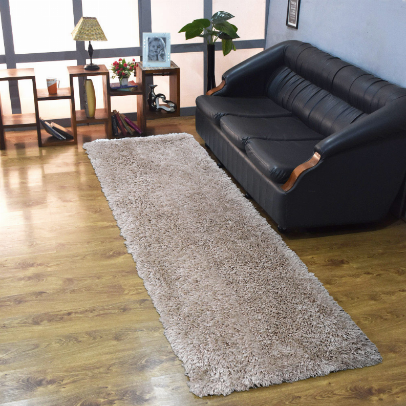Rugsotic Carpets Hand Tufted Shag Polyester Runner Area Rug Solid
