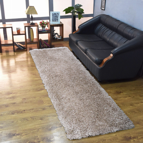 Rugsotic Carpets Hand Tufted Shag Polyester Runner Area Rug Solid