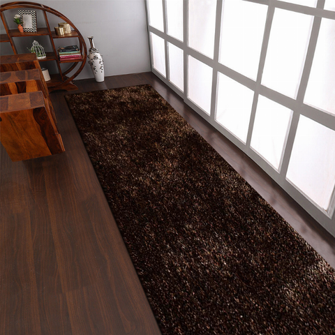 Rugsotic Carpets Hand Tufted Shag Polyester Runner Area Rug Solid