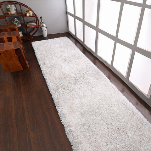 Rugsotic Carpets Hand Tufted Shag Polyester Runner Area Rug Solid