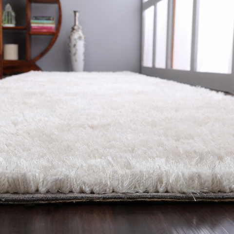 Rugsotic Carpets Hand Tufted Shag Polyester Runner Area Rug Solid