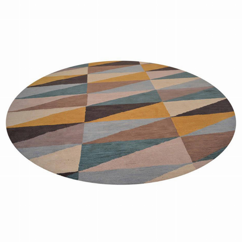Rugsotic Carpets Hand Tufted Wool Round Area Rug Geometric