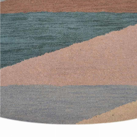 Rugsotic Carpets Hand Tufted Wool Round Area Rug Geometric