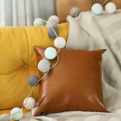 Bohemian Vegan Faux Leather Throw Pillow Covers