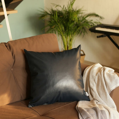 Bohemian Vegan Faux Leather Throw Pillow Covers