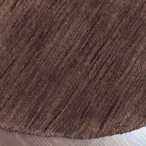 Rugsotic Carpets Hand Knotted Loom Wool Round Area Rug Solid