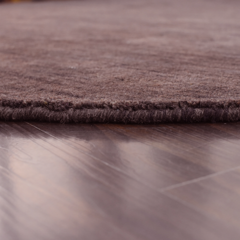 Rugsotic Carpets Hand Knotted Loom Wool Round Area Rug Solid