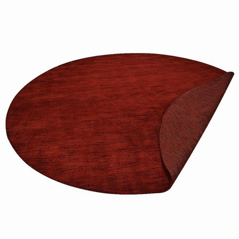 Rugsotic Carpets Hand Knotted Loom Wool Round Area Rug Solid