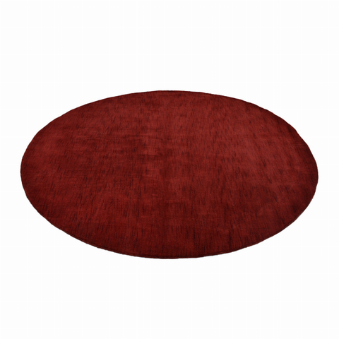 Rugsotic Carpets Hand Knotted Loom Wool Round Area Rug Solid