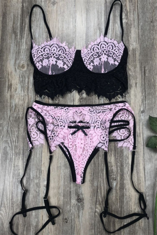 La Belle Fantastique Valentina Lace lingerie (3 Piece Set)