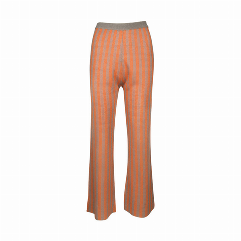 Rimless | Orange Stripe Silver Silk Pant