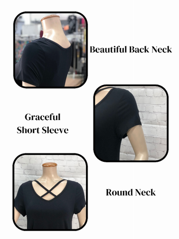 Criss Cross Front Short Sleeve Tunic Top