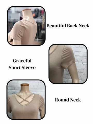 Criss Cross Front Short Sleeve Tunic Top