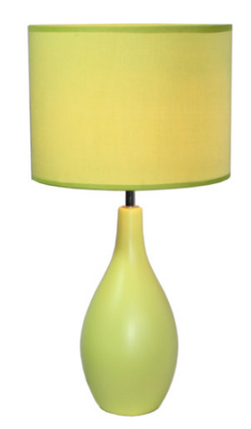 Simple Designs Oval Bowling Pin Base Ceramic Table Lamp