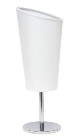 Simple Designs Mini Chrome Table Lamp with Angled Fabric Shade
