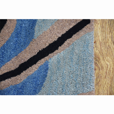 Rugsotic Carpets Hand Tufted Wool Octagon Area Rug Floral